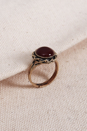 Kahverengi Taşlı Yuvarlak Otantik Yüzük Kahverengi Taşlı Yuvarlak Otantik Yüzük