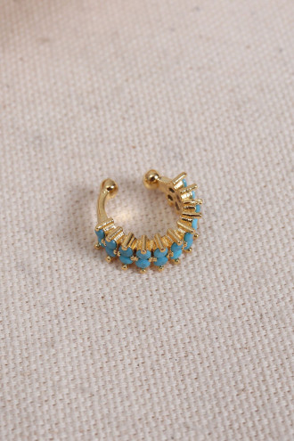 TURKUAZ TAŞLI TEK SIKIŞTIRMALI GOLD RENK KIKIRDAK TURKUAZ TAŞLI TEK SIKIŞTIRMALI GOLD RENK KIKIRDAK