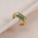 Yeşil Zircon Taşlı Gold Renk Tekli Sıkıştırmalı Kıkırdak Küpe