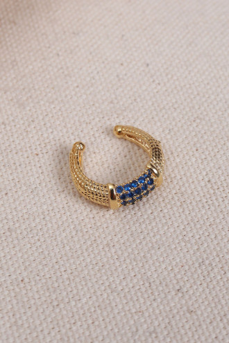 Lacivert Zircon Taşlı Gold Renk Tekli Sıkıştırmalı Kıkırdak Küpe Lacivert Zircon Taşlı Gold Renk Tekli Sıkıştırmalı Kıkırdak Küpe