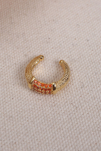 Turuncu Zircon Taşlı Gold Renk Tekli Sıkıştırmalı Kıkırdak Küpe Turuncu Zircon Taşlı Gold Renk Tekli Sıkıştırmalı Kıkırdak Küpe