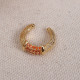 Turuncu Zircon Taşlı Gold Renk Tekli Sıkıştırmalı Kıkırdak Küpe