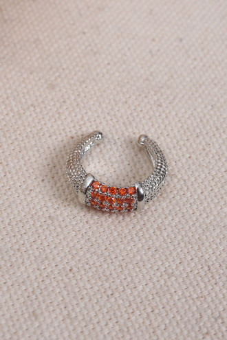 Turuncu Zircon Taşlı Silver Renk Tekli Sıkıştırmalı Kıkırdak Küpe Turuncu Zircon Taşlı Silver Renk Tekli Sıkıştırmalı Kıkırdak Küpe