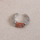 Turuncu Zircon Taşlı Silver Renk Tekli Sıkıştırmalı Kıkırdak Küpe