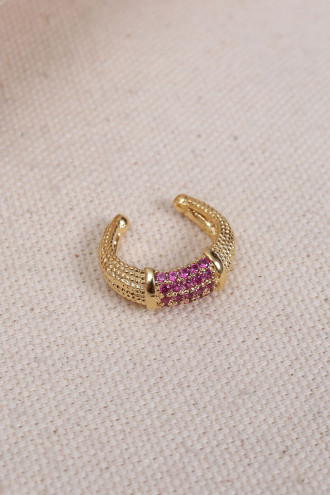 Pembe Zircon Taşlı Gold Renk Tekli Sıkıştırmalı Kıkırdak Küpe Pembe Zircon Taşlı Gold Renk Tekli Sıkıştırmalı Kıkırdak Küpe