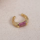 Pembe Zircon Taşlı Gold Renk Tekli Sıkıştırmalı Kıkırdak Küpe