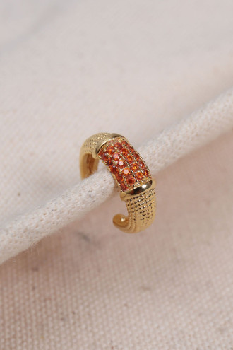 Turuncu Zircon Taşlı Gold Renk Tekli Sıkıştırmalı Kıkırdak Küpe Turuncu Zircon Taşlı Gold Renk Tekli Sıkıştırmalı Kıkırdak Küpe