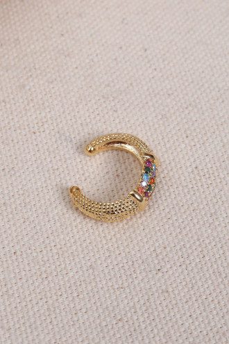 Mix Zircon Taşlı Gold Renk Tekli Sıkıştırmalı Kıkırdak Küpe Mix Zircon Taşlı Gold Renk Tekli Sıkıştırmalı Kıkırdak Küpe