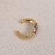 Mix Zircon Taşlı Gold Renk Tekli Sıkıştırmalı Kıkırdak Küpe