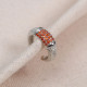 Turuncu Zircon Taşlı Silver Renk Tekli Sıkıştırmalı Kıkırdak Küpe