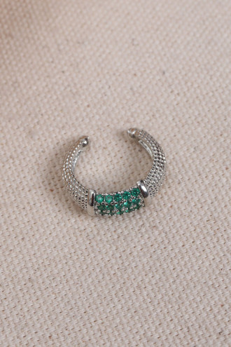 Yeşil Zircon Taşlı Silver Renk Tekli Sıkıştırmalı Kıkırdak Küpe Yeşil Zircon Taşlı Silver Renk Tekli Sıkıştırmalı Kıkırdak Küpe