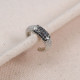 Siyah Zircon Taşlı Silver Renk Tekli Sıkıştırmalı Kıkırdak Küpe
