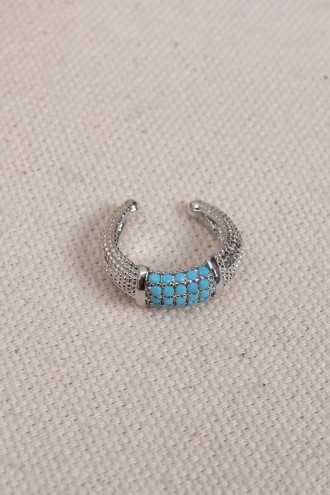 Turkuaz Zircon Taşlı Silver Renk Tekli Sıkıştırmalı Kıkırdak Küpe Turkuaz Zircon Taşlı Silver Renk Tekli Sıkıştırmalı Kıkırdak Küpe