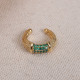 Yeşil Zircon Taşlı Gold Renk Tekli Sıkıştırmalı Kıkırdak Küpe