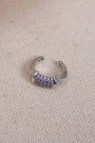 Lila Zircon Taşlı Silver Renk Tekli Sıkıştırmalı Kıkırdak Küpe Lila Zircon Taşlı Silver Renk Tekli Sıkıştırmalı Kıkırdak Küpe