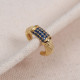 Lacivert Zircon Taşlı Gold Renk Tekli Sıkıştırmalı Kıkırdak Küpe