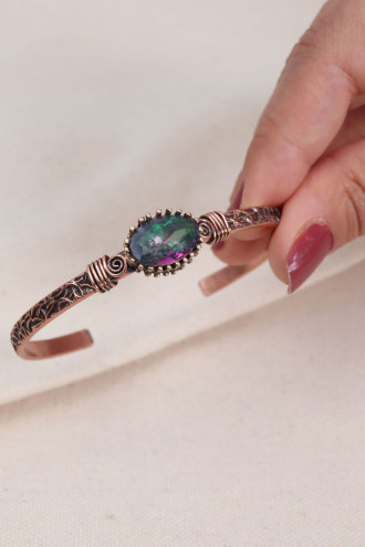 Mistik Topaz Taşlı Bakır Bilezik Mistik Topaz Taşlı Bakır Bilezik