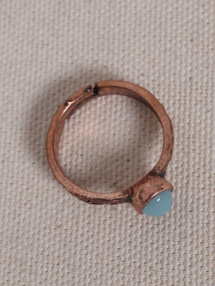Larimar Taşlı Saf Bakır Ayarlanabilir Yüzük(Doğal Taş) Larimar Taşlı Saf Bakır Ayarlanabilir Yüzük(Doğal Taş)