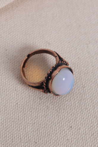 Ay Taşı Saf Bakır Otantik Ayarlanabilir Yüzük Ay Taşı Saf Bakır Otantik Ayarlanabilir Yüzük