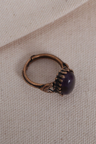 Ametist Taşlı Saf Bakır Ayarlanabilir Oval Otantik Yüzük Ametist Taşlı Saf Bakır Ayarlanabilir Oval Otantik Yüzük