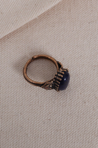 Lapis Taşlı Saf Bakır Ayarlanabilir Oval Otantik Yüzük Lapis Taşlı Saf Bakır Ayarlanabilir Oval Otantik Yüzük