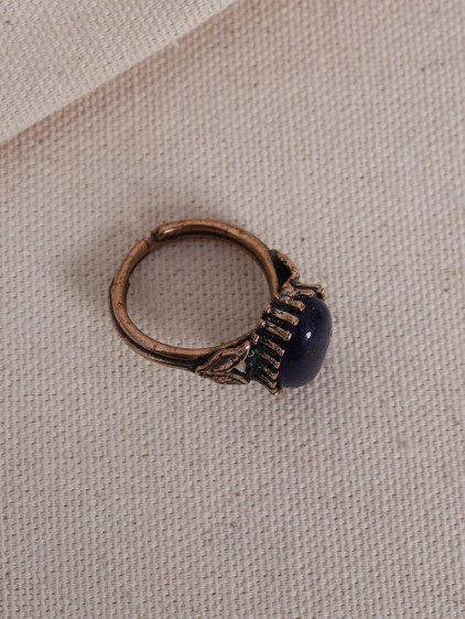 Lapis Taşlı Saf Bakır Ayarlanabilir Oval Otantik Yüzük Lapis Taşlı Saf Bakır Ayarlanabilir Oval Otantik Yüzük