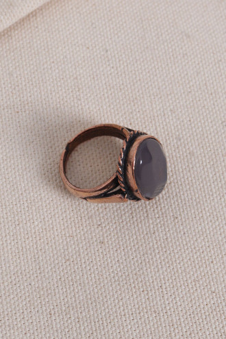 Dumanlı Akik Taşlı Saf Bakır Ayarlanabilir Otantik Yüzük Dumanlı Akik Taşlı Saf Bakır Ayarlanabilir Otantik Yüzük