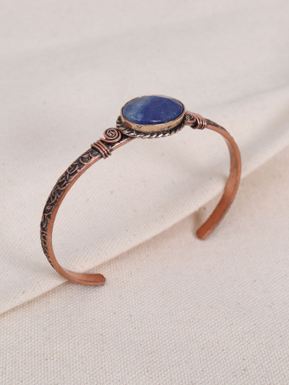 Lapis Taşlı Saf Bakır Otantik Bilezik Lapis Taşlı Saf Bakır Otantik Bilezik
