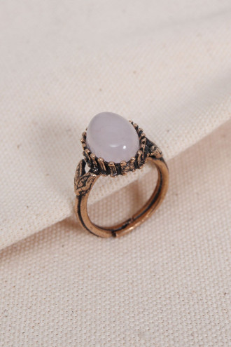 Pembe Kuvars Taşlı Saf Bakır Ayarlanabilir Oval Otantik Yüzük Pembe Kuvars Taşlı Saf Bakır Ayarlanabilir Oval Otantik Yüzük