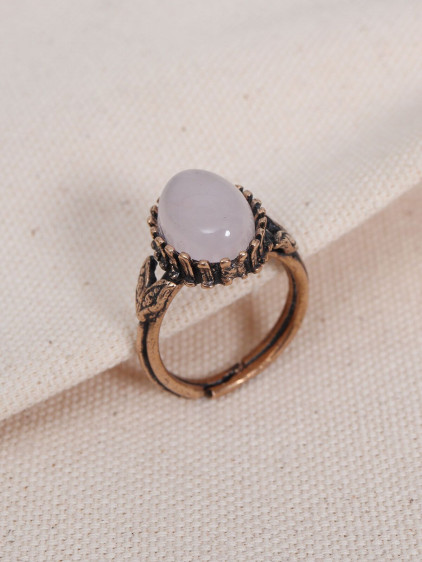 Pembe Kuvars Taşlı Saf Bakır Ayarlanabilir Oval Otantik Yüzük Pembe Kuvars Taşlı Saf Bakır Ayarlanabilir Oval Otantik Yüzük