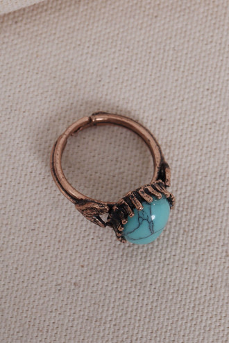 Firuze Taşlı Saf Bakır Ayarlanabilir Oval Otantik Yüzük Firuze Taşlı Saf Bakır Ayarlanabilir Oval Otantik Yüzük