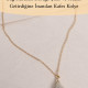 Anne Tınısı - Gold Renk Beyaz Taşlı Çan Kolye