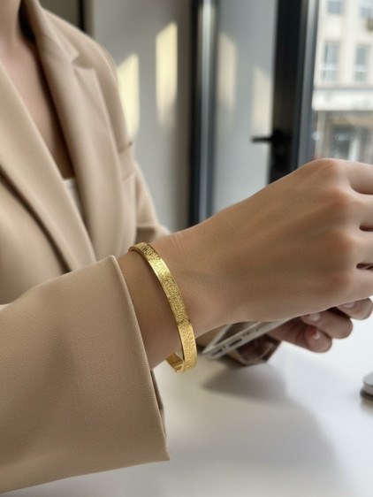 Ayetel Kürsi Yazılı Gold Renk Çelik Bilezik Ayetel Kürsi Yazılı Gold Renk Çelik Bilezik