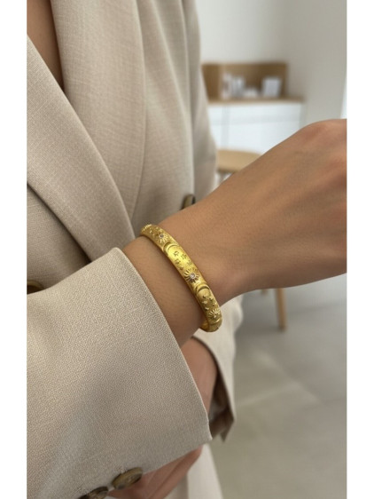 Ay Yıldız Figürlü Gold Renk Çelik Bileklik Ay Yıldız Figürlü Gold Renk Çelik Bileklik
