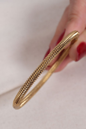 Balık Sırtı Model Gold Renk Çelik Kelepçe Bileklik Balık Sırtı Model Gold Renk Çelik Kelepçe Bileklik