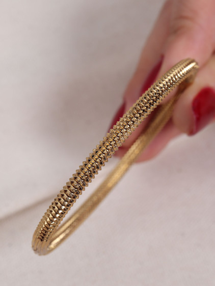 Balık Sırtı Model Gold Renk Çelik Kelepçe Bileklik Balık Sırtı Model Gold Renk Çelik Kelepçe Bileklik
