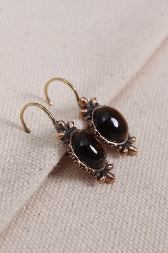 Kaplan Gözü Taşlı Otantik Küpe