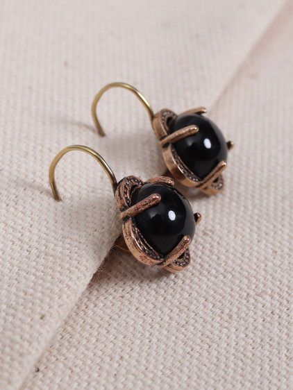 Onix Taşlı Çiçek Model Otantik Küpe Onix Taşlı Çiçek Model Otantik Küpe