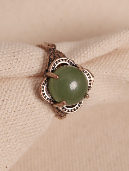 Aventurin Taşlı Ayarlanabilir Otantik Yüzük