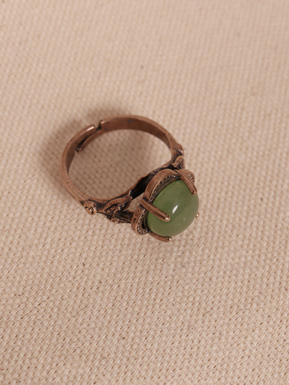 Aventurin Taşlı Ayarlanabilir Otantik Yüzük