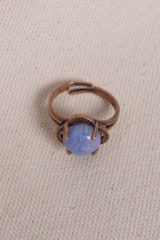 Lila Selenit Taşlı Ayarlanabilir Otantik Yüzük