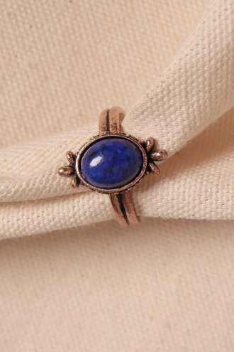 Lapis Taşlı Ayarlanabilir Otantik Bakır Yüzük