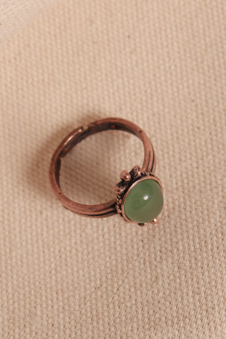Aventurin Taşlı Ayarlanabilir Otantik Bakır Yüzük Aventurin Taşlı Ayarlanabilir Otantik Bakır Yüzük