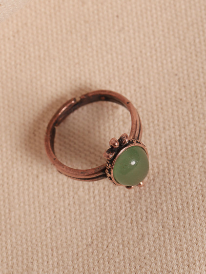 Aventurin Taşlı Ayarlanabilir Otantik Bakır Yüzük Aventurin Taşlı Ayarlanabilir Otantik Bakır Yüzük