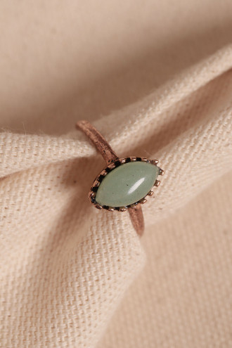 Aventurin Taşlı Ayarlanabilir Otantik Bakır Yüzük