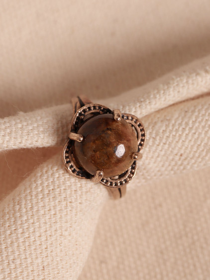 Kaplan Gözü Taşlı Ayarlanabilir Otantik Yüzük