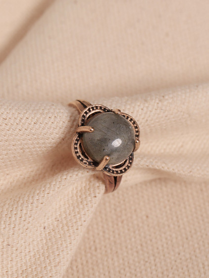 Akik Taşlı Ayarlanabilir Otantik Yüzük