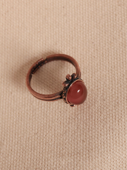 Akik Taşlı Ayarlanabilir Otantik Bakır Yüzük Akik Taşlı Ayarlanabilir Otantik Bakır Yüzük