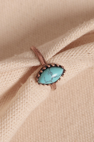 Firuze Taşlı Ayarlanabilir Otantik Bakır Yüzük