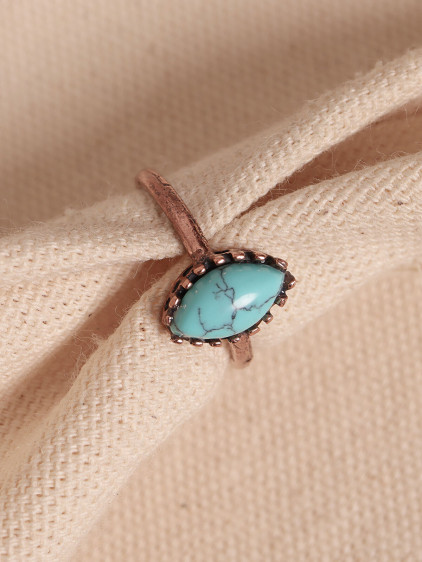 Firuze Taşlı Ayarlanabilir Otantik Bakır Yüzük Firuze Taşlı Ayarlanabilir Otantik Bakır Yüzük